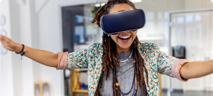 woman with a vr headset on